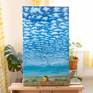 Watching Clouds with you! - Painting
