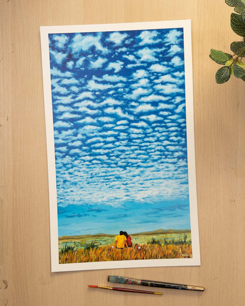 Watching Clouds with you - Art Print