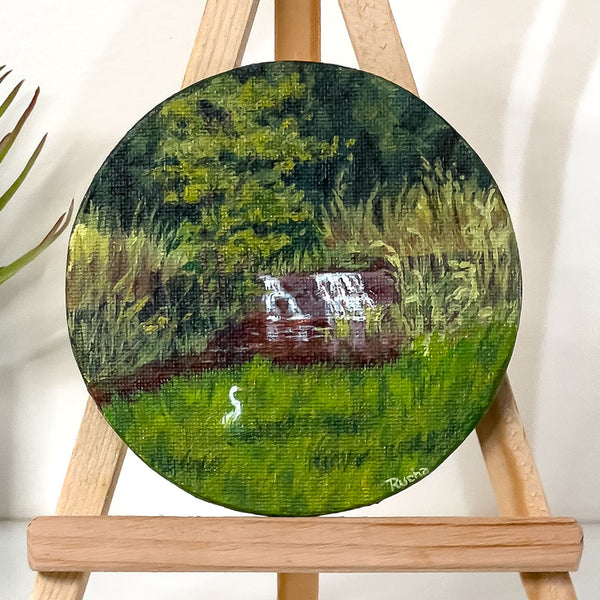 Stream by the farm - Painting