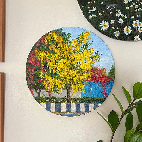 Painting of Bahawa yellow shower tree