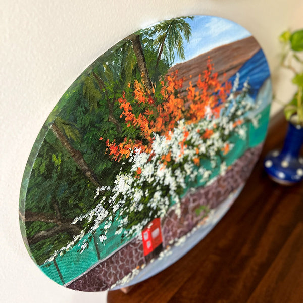 Painting of bougainvillea home decor