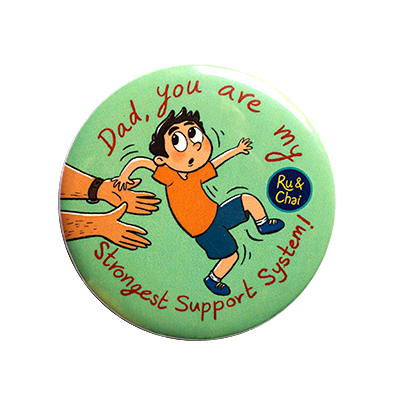 Dad, support system Magnet + Badge – Ru&Chai
