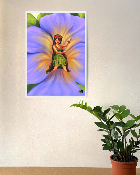 Girl in the flower - Art Print