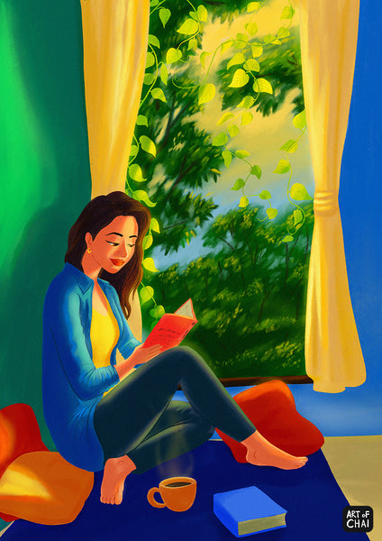 Reading by the window - Art Print