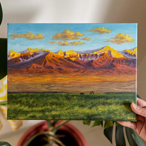 Sunkissed Snow Mountains - Painting