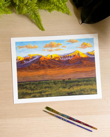 Sunkissed Snow Mountains - Art Print