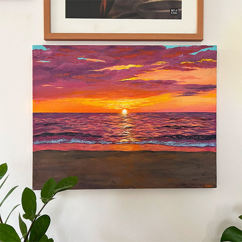 Sunset beach painting