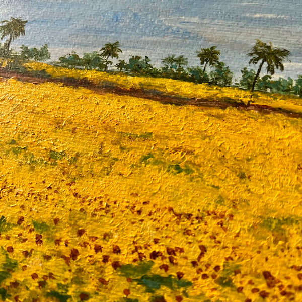 Painting of Sunflower field cycle for home decor