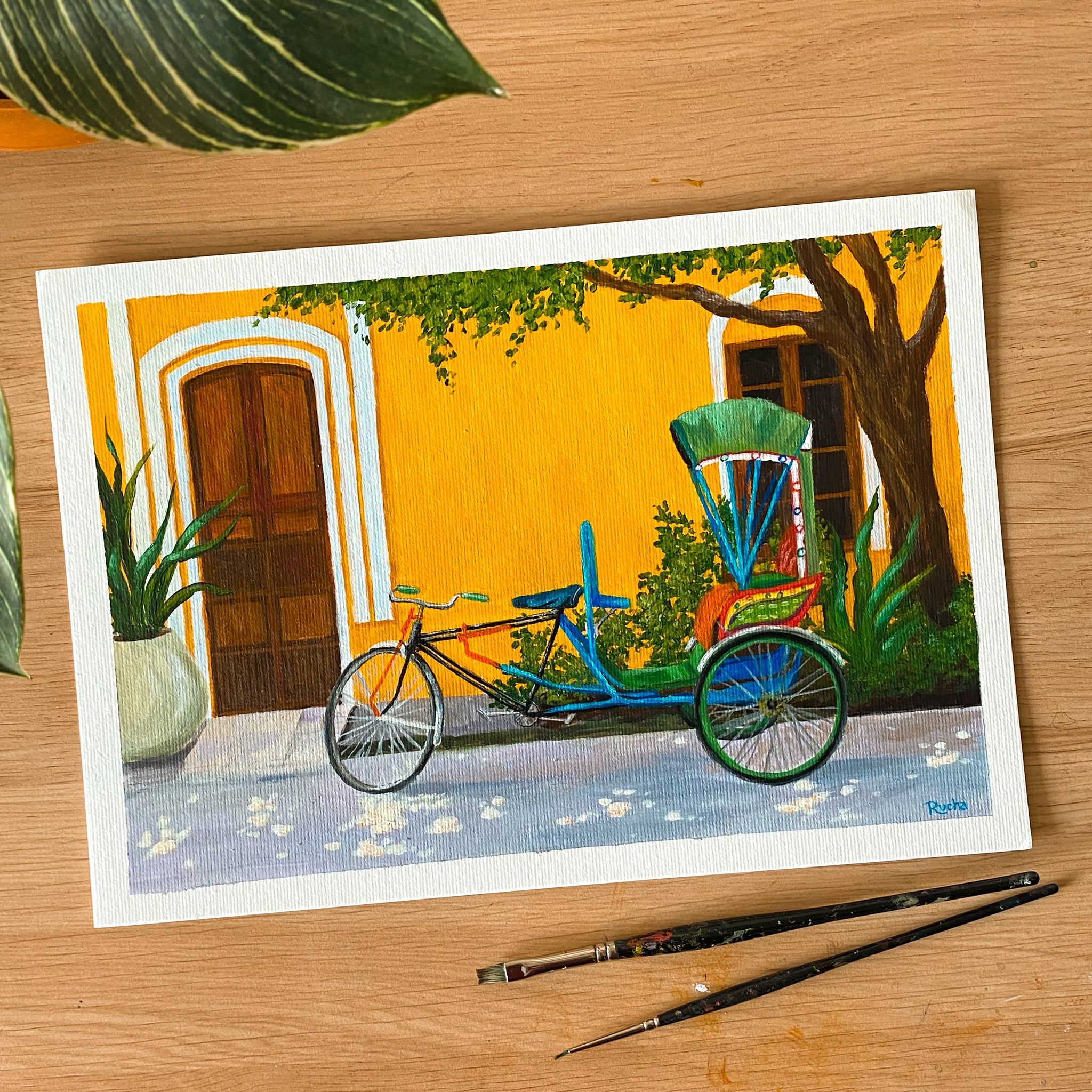 Pondicherry painting cycle rickshaw