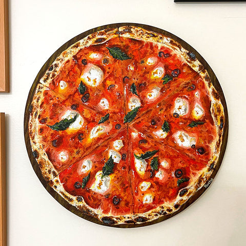 The pizza realistic painting food lover food art