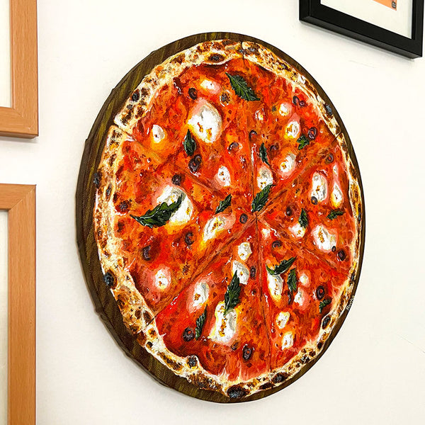 The pizza realistic painting food lover food art