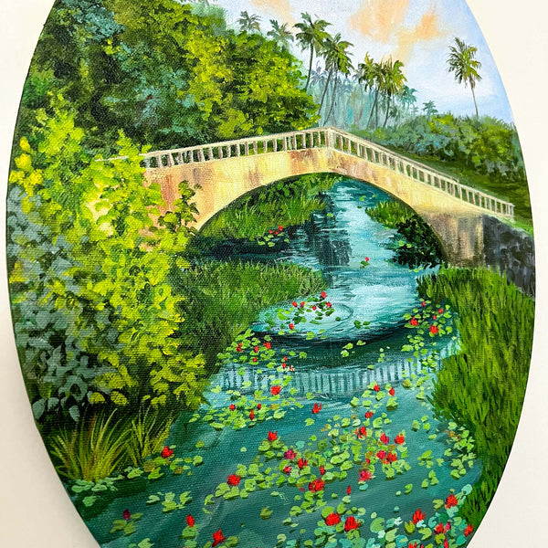 Bridge over the Lily Pond - Painting