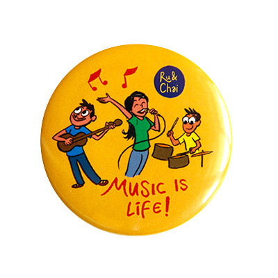 Music is life Magnet + Badge