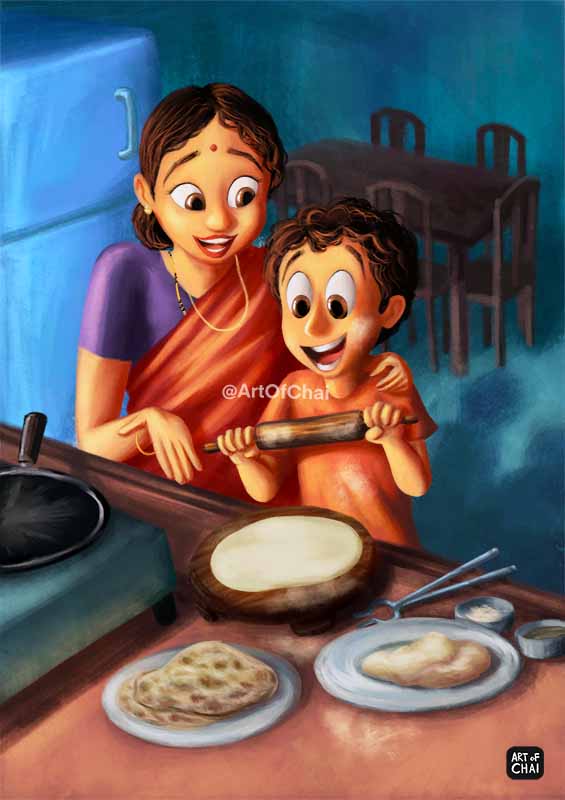 Making your first round roti - Art Print – Ru&Chai