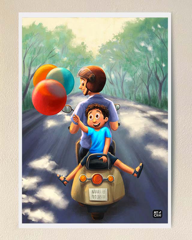 Scooter ride - Art Print