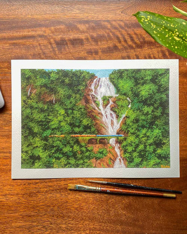 Dudhsagar waterfall - Art Print