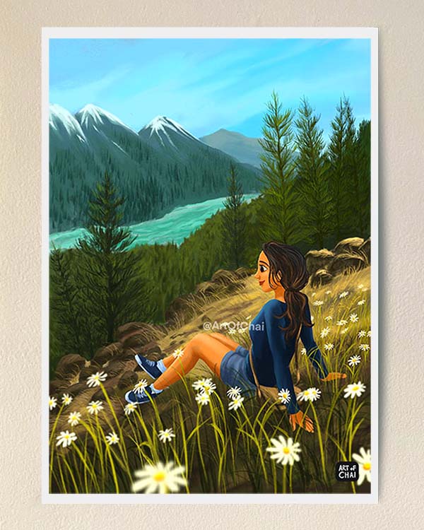 Connecting with mountains - Art Print