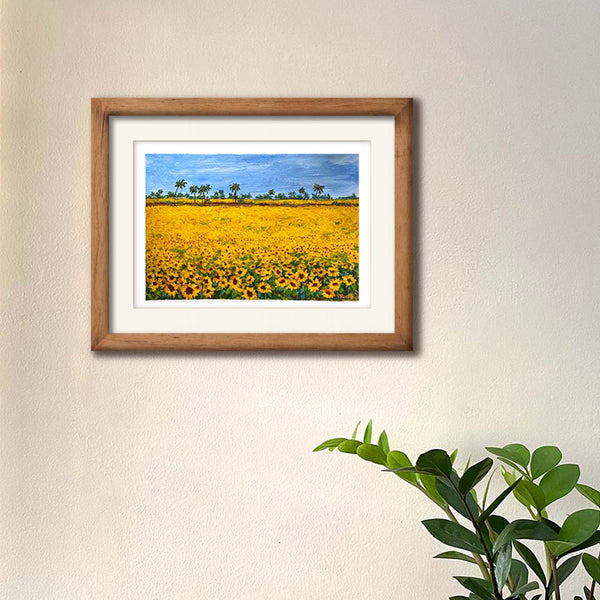 Painting of Sunflower field cycle
